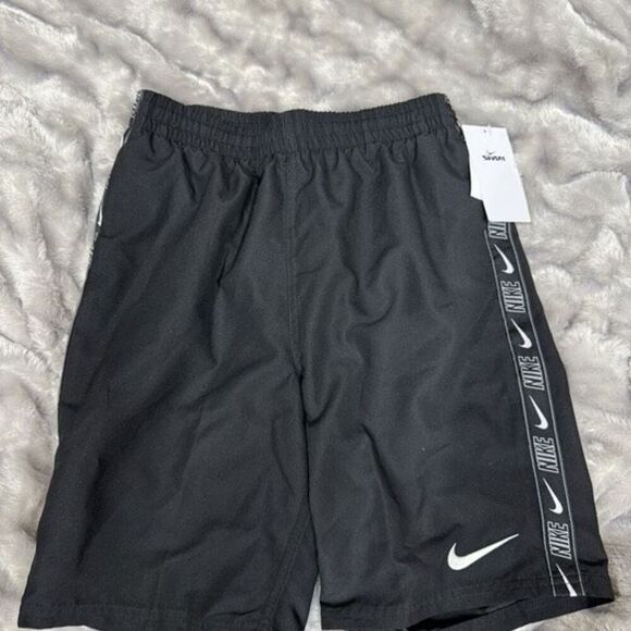 Nike Big Boys Logo Tape Lap 7" Volley Swim Shorts - Black X-LARGE - Picture 3 of 3